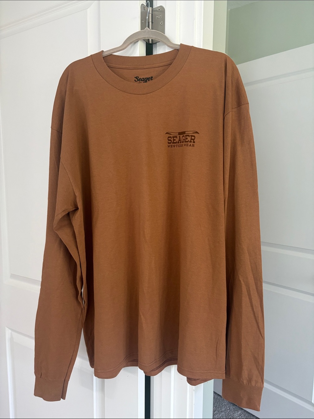 Seager Long Sleeve Tee in Rust Brown